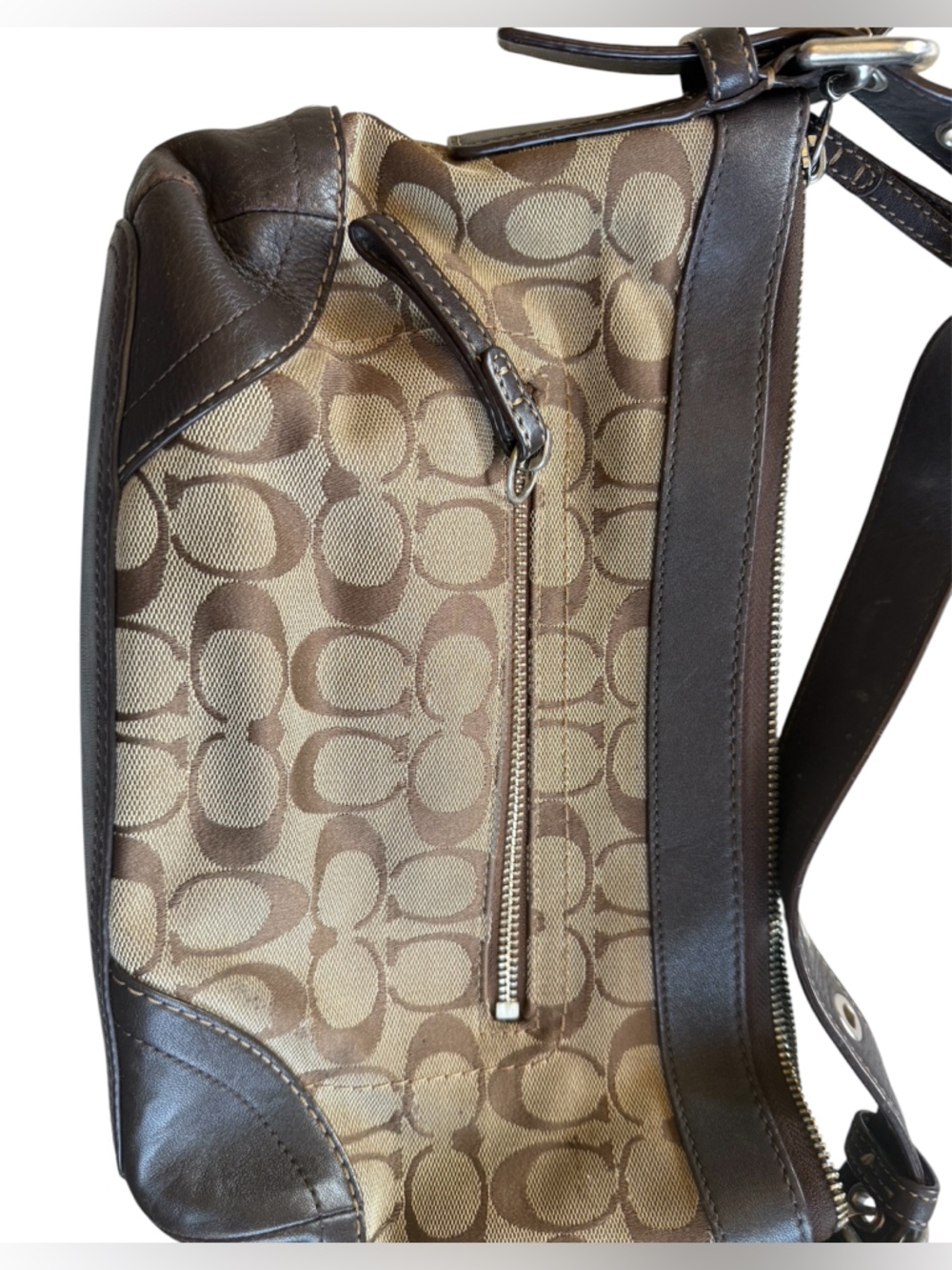 Vintage Coach Brown Signature SoHo Monogram Hobo/Shoulder Bag Y2K - Picture 3 of 8